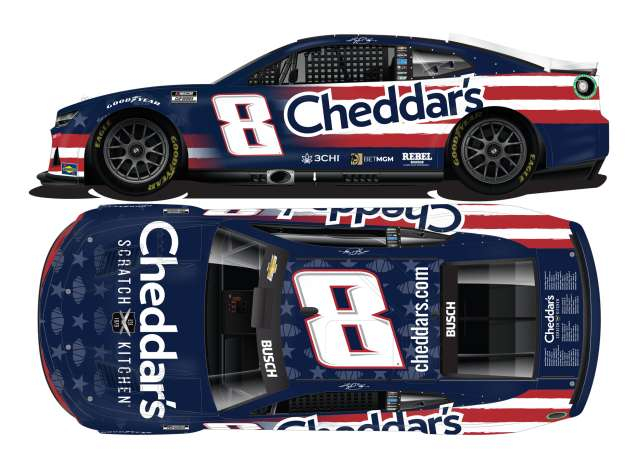 Chevrolet Camaro #8 Kyle Busch *Cheddar`s Salutes*, blue/red/white 2024