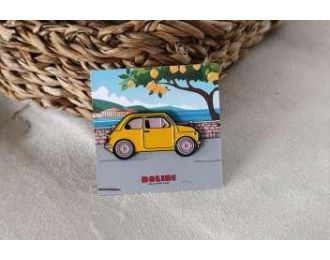 Значок Pin 1950 Fiat 500, yellow