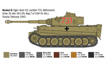 Сборная модель танк Pz. Kpfw. Tiger I Ausf. H (tp) Military 1945
