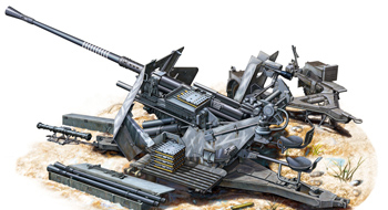 Сборная модель German 3.7cm Flakvierling 36 w/Sd. Ah.52 Carriage Trailer