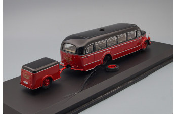 (Б/У) MERCEDES-BENZ O 6600 "Classic Overland" + Trailer, red / black