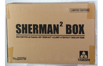 Набор сборных моделей Sherman² Box "DEGEM ALEF", M4A1 (76) W VVSS+US Army 1/4 Ton Utility Truck