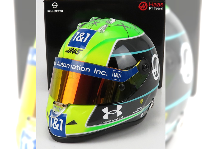 SCHUBERTH HELMET F1 Casco Helmet Vf-22 Team Haas N47 Season (2022) Mick Schumacher, Green Black Yellow