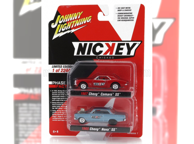 CHEVROLET Set 2x Camaro (1967) + Nova (1964), Light Blue Red