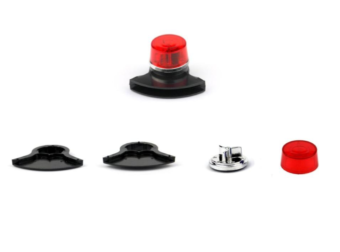 Проблесковый маяк Tesla AZD 500, красный с черной сиреной