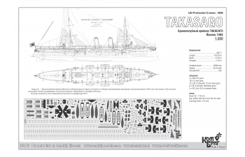 Сборная модель Японский бронепалубный крейсер Takasago, 1898 г.