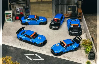 Набор из 5 моделей (Tarmac Works 10-я годовщина), синий/черный