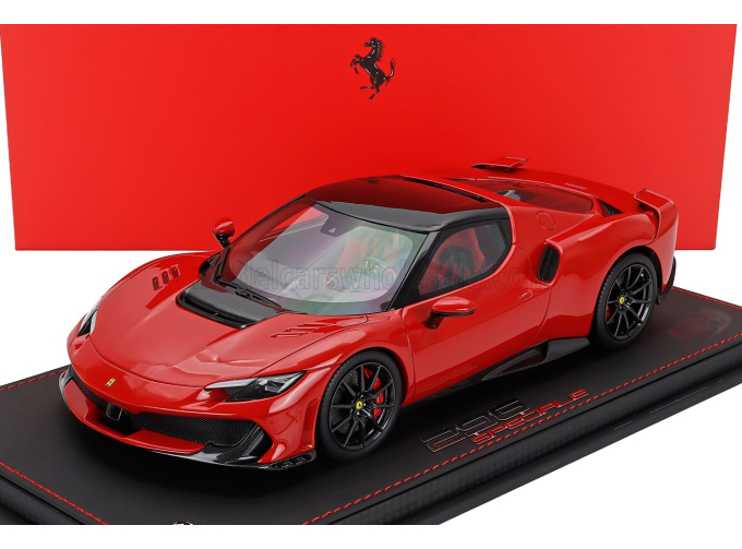 FERRARI 296 Speciale Black Roof (2025) - Con Vetrina - With Showcase, Rosso Corsa - Red Black