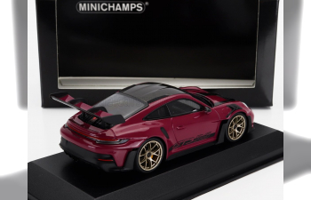 PORSCHE 911 992 Gt3 Rs Coupe Weissach Package 2024 - Gold Rims, Ruby Red Black