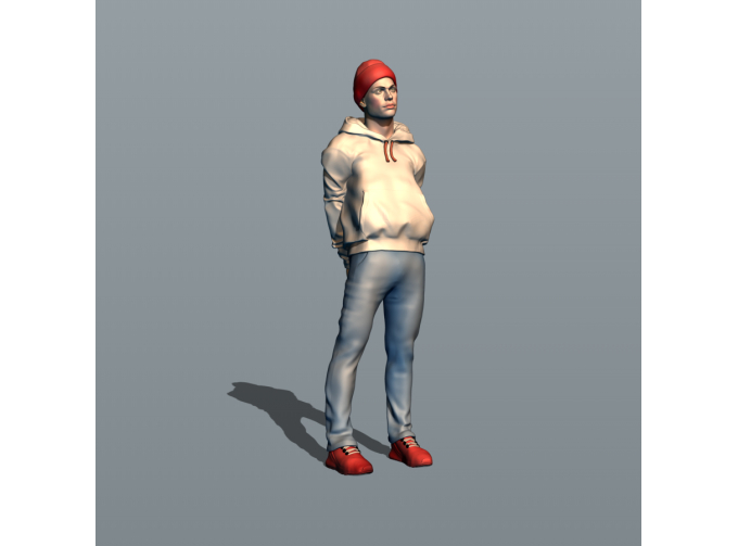 Фигурка Спортсмен в шапке, окрашенная