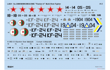 Сборная модель Российский тяжелый истребитель серии-30 ("Flanker-H") MKM/MK/MKA/SME (4 в 1)