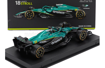 ASTON MARTIN F1 Amr25 Team Aramco Cognizant N 18 Season 2025 Lance Stroll - With Pilot And Showcase, Green Black
