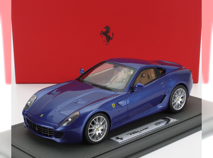 FERRARI 599 Gtb Fiorano (2006) - Manual Gear Box - Cambio Manuale - Con Vetrina - With Showcase, Blu Mirabeau - Blue Met