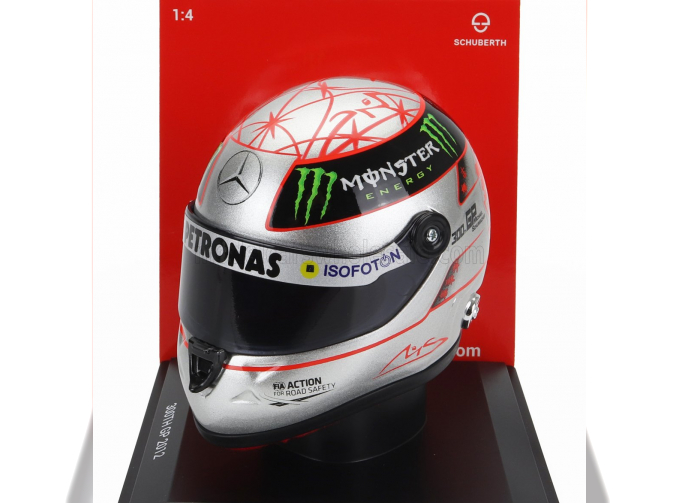 SCHUBERTH HELMET F1 Casco Helmet Mercedes Gp Spa 300th Gp 2012 Michael Schumacher, Silver Red Black