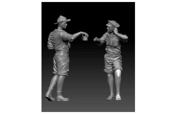 Сборная модель фигурки разведывательно-диверсионного подразделения британской армии / LRDG Crew figure set 3