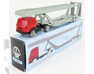 FIAT 682 T2 Truck Bisarca Car Transporter (1955), Red Silver