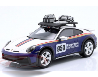 PORSCHE 911 (992) Dakar №953 Roughroads Rallye Design Paket, blue / white / red / gold (Roughroads Design)