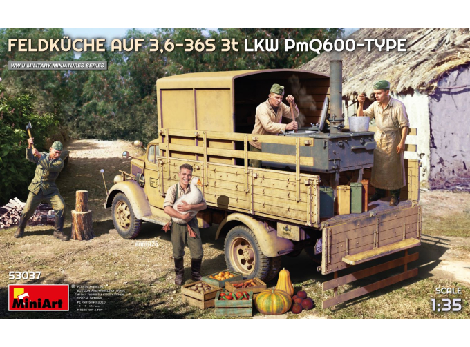 Сборная модель Опель-Блиц Pmq600 полевая кухня / OPEL Blitz Pmq600 Type Feldkuche Auf 3.6-36s 3t 1945