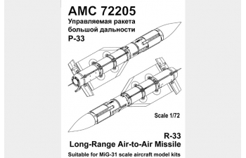 Набор для доработки Советская / российская управляемая ракета класса воздух-воздух большой дальности Р-33Э для самолётов МиГ-31 (2шт.)