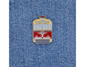 Значок "РВЗ-6", красный / бежевый