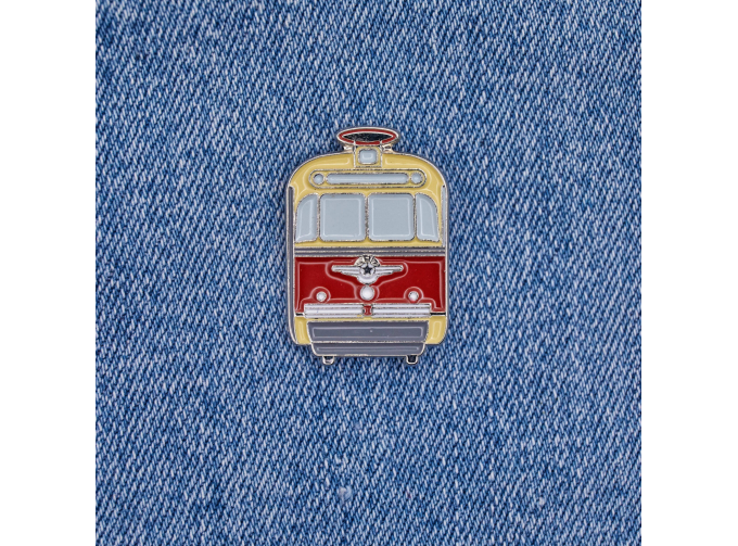 Значок "РВЗ-6", красный / бежевый