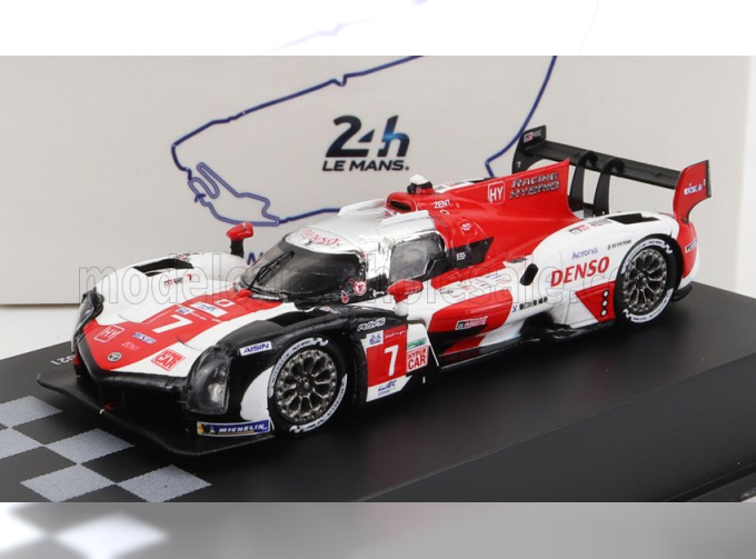 TOYOTA Gr010 3.5l V6 Twin Turbo Hybrid Team Gazoo Racing N7 Winner 24h Le Mans (2021) M.Conway - K.Kobayashi - J.M.Lopez, White Red