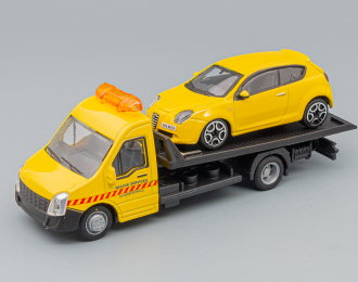 MERCEDES-BENZ Sprinter Soccorso Stradale With Alfa Romeo Mito (2010) - Carro Attrezzi - Wrecker Road Service, Yellow