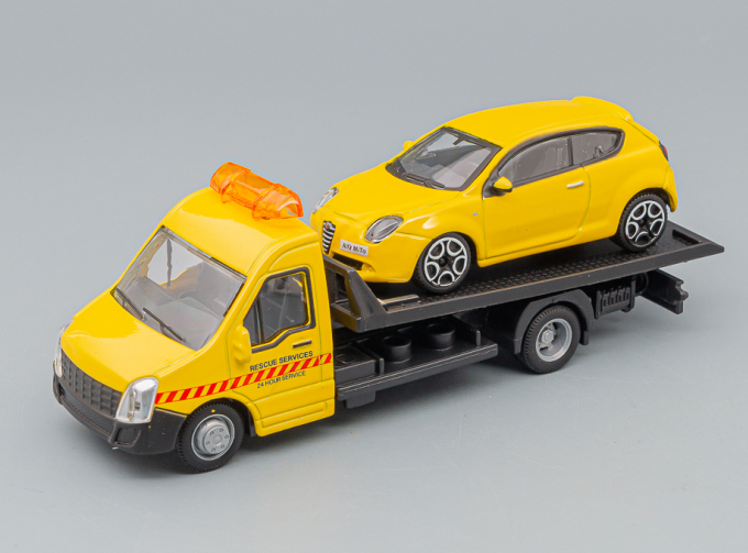 MERCEDES-BENZ Sprinter Soccorso Stradale With Alfa Romeo Mito (2010) - Carro Attrezzi - Wrecker Road Service, Yellow