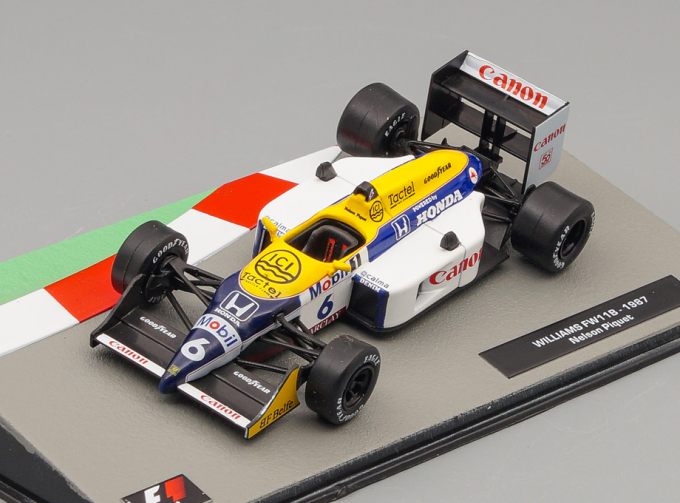 WILLIAMS FW11B #6 "Canon Williams Honda Team" Nelson Piquet Чемпион мира (1987), white / yellow / blue