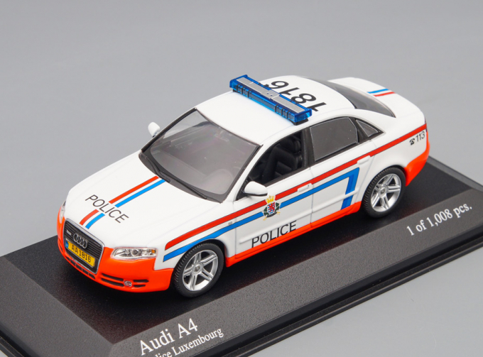 AUDI A4 Saloon Police Luxemburg (2004), white