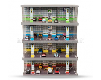 VETRINA DISPLAY BOX Diorama Parcheggio 4 Piani - Parking 4 Floor - Cars Not Included - Lungh.lenght Cm 43.0 X Largh.width Cm 25.0 X Alt.height Cm 56.0, Various