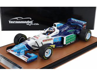 BENETTON F1 B196 Team Renault Mild Seven №4 Monaco Gp (with Pilot Figure) (1996) Gerhard Berger, White Light Blue Green