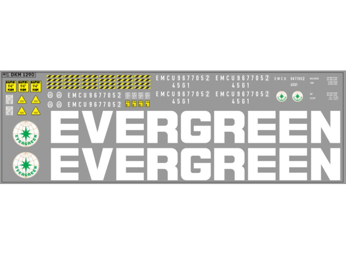 Декаль Контейнеры Evergreen 40 футов