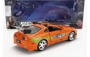 TOYOTA Brian's Supra Mkiv Spider (1995) - With Paul Walker Figure - Fast & Furious, Orange