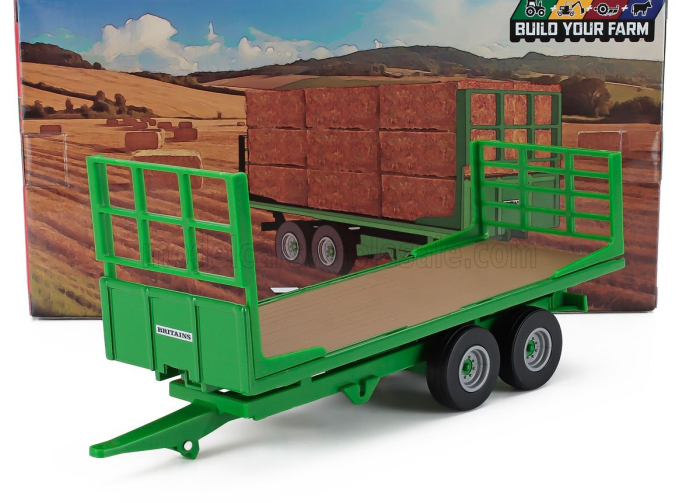 Прицеп для трактора, зеленый