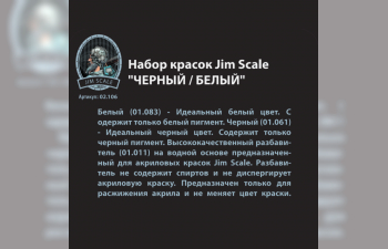 Набор акриловых красок «Чёрный/Белый»