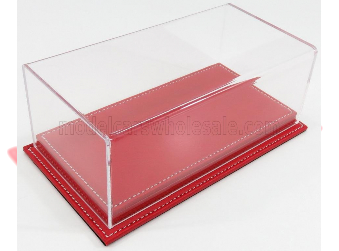 VETRINA DISPLAY BOX Molhouse Base In Pelle Rossa - Leather Base Red - Lungh.lenght Cm 23 X Largh.width Cm 12 X Alt.height Cm 8.5 (altezza Interna 6.7 Cm ), Plastic Display