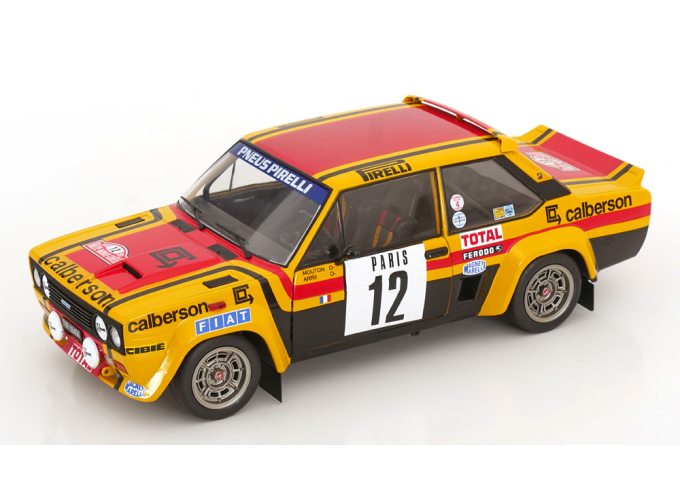 FIAT 131 Abarth Team Calberson №12 7th Rally Montecarlo (1980) Michelle Mouton - Annie Arrii, Yellow Black Red