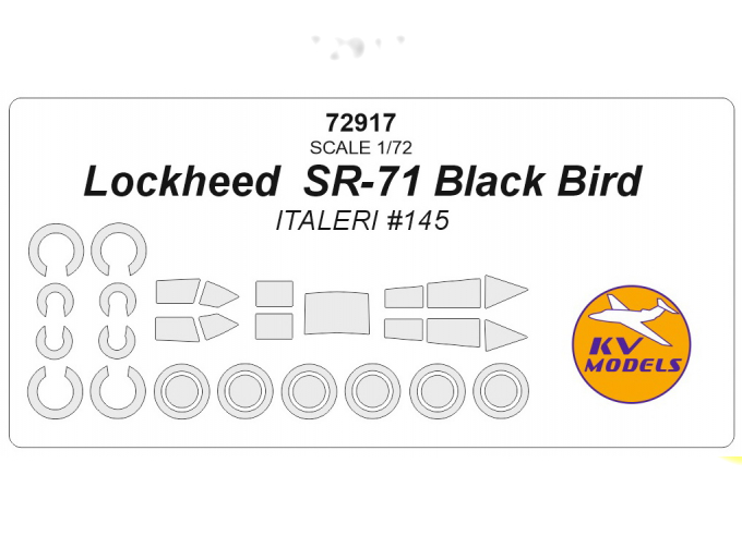 Маски окрасочные Lockheed SR-71 Black Bird (ITALERI #145) + маски на диски и колеса