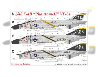 Декаль для F-4B/N/J Phantom-II VF-84 (удаляемая лаковая подложка)