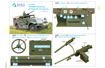 3D Декаль интерьера кабины M3A1 Scout (Zvezda)