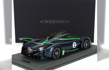 PAGANI Huayra R №2 Racing (2021) - Con Vetrina - With Showcase, Matt Blue Black Carbon