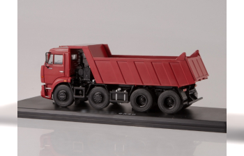Камский грузовик 6540 8х4 самосвал ранний, темно-красный