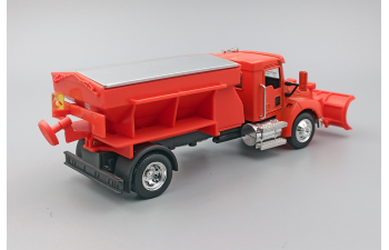 KENWORTH T300 Sand Spreader Plow Truck, orange