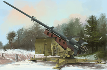 Сборная модель German Rheinmetall Long-Range Rocket ‘Rheinbote’ (Rh.Z.61/9) and launcher