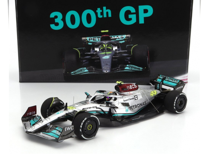 MERCEDES-BENZ GP F1 W13e Team Mercedes-amg Petronas F1 №44 (300th F1 Grand Prix) 2nd France Gp (2022) Lewis Hamilton, Silver Green