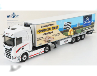 SCANIA S500 Truck Semi-frigo Leroux Transport (2016), White Beige Blue