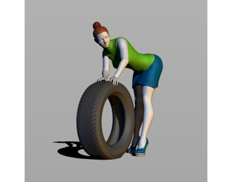 Фигура Катит колесо, окрашенная