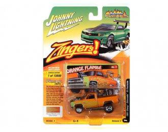 CHEVROLET Silverado 10 Fleet Side (Zinger) (1981), Metallic Orange with Green Flames