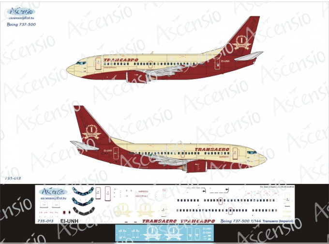 Декаль на боенг 737-500 (Transaero(Imperial))